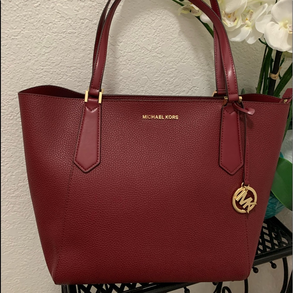 Dark Red MK Large Tote